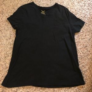Plain black v-neck